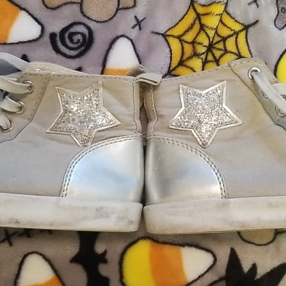 Girl's Gymboree Silver Shoes Sneakers size 11 - Picture 5 of 7